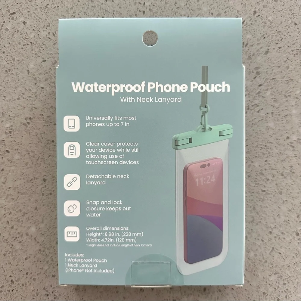 Gems Waterproof Phone Pouch in Mint Green
